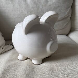 White Ceramic Piggy Bank